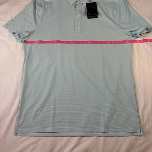 G/FORE Fjord Feeder Stripe Tech Jersey Golf Polo SGLS Seaglass Men’s Size XL - Picture 2 of 6